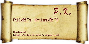 Pilát Kristóf névjegykártya