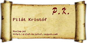 Pilát Kristóf névjegykártya